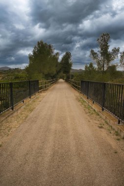 İspanya 'nın Tarragona ilindeki ebro yeşili boyunca manzara
