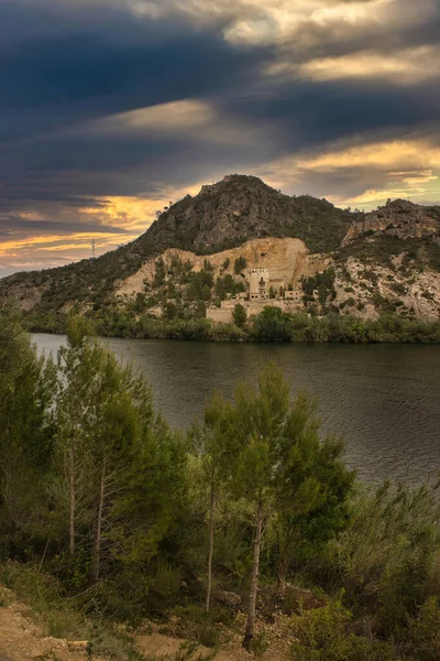 Paisaje Por Vía Verde Del Ebro Provincia Tarragona España — Foto de Stock