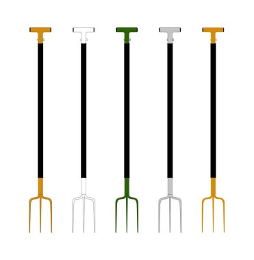 Bahçe metali ergonomik plastik siyah çatal enstrümanı. 