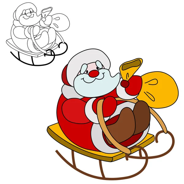 Russian Santa Claus Coloured White Vector Cartoon — Stock vektor