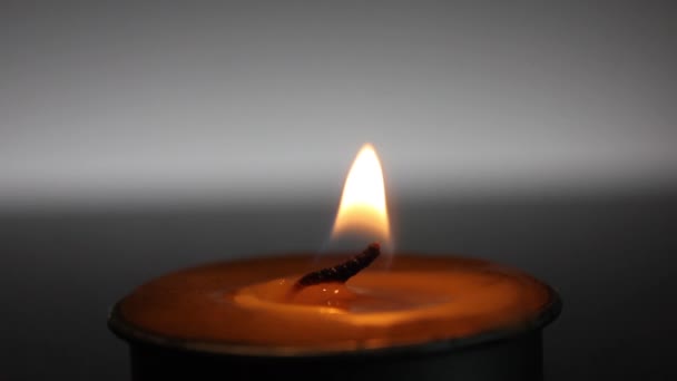 Light Candle Flame Dark Night — Wideo stockowe