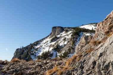 Karlı dağın tepesinin manzarası
