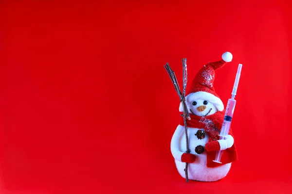 Christmas Snowman Vaccine — Stock Photo, Image