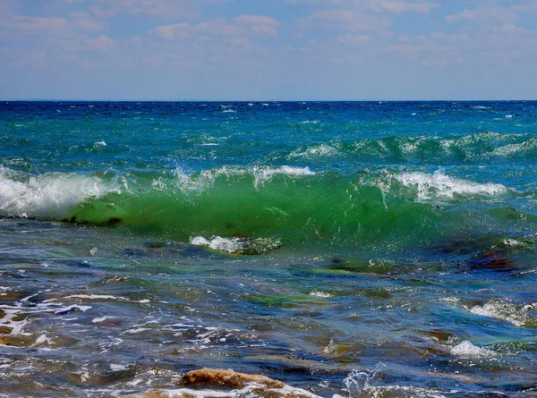 Des Vagues Drôles Des Éclaboussures Mer Noire Crimée Des Vagues — Photo