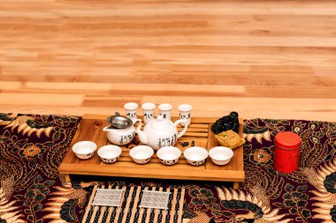 Chinese tea ceremony. A set of dishes for tea drinking. High quality photo