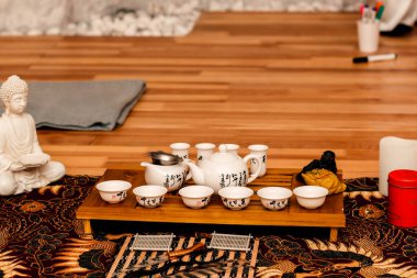 Chinese tea ceremony. A set of dishes for tea drinking. High quality photo
