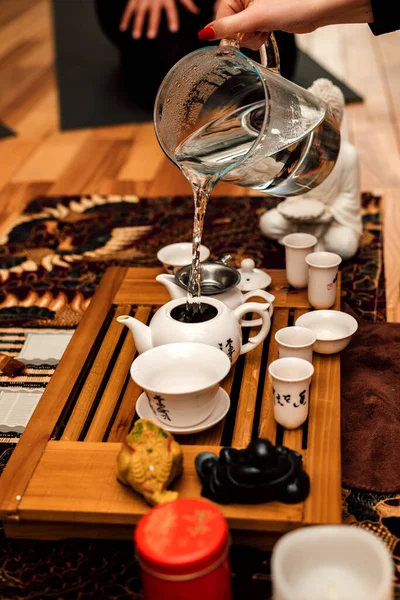 Chinese Tea Ceremony Set Dishes Tea Drinking High Quality Photo — Stock fotografie