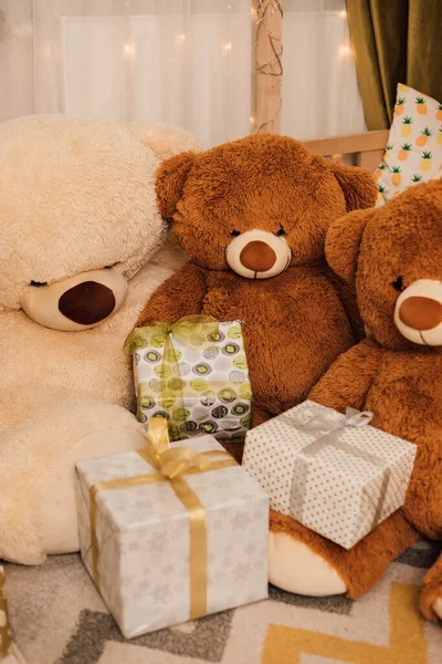 Teddy Bears Childrens Room Gift Boxes High Quality Photo — Stock Photo, Image