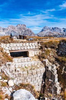 Monte Piana manzaralı, Dolomitler dağları, İtalya