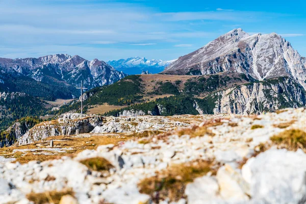 Monte Piana Vista Panorâmica Montanhas Dolomitas Itália — Fotografia de Stock