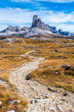 Monte Piana manzaralı, Dolomitler dağları, İtalya