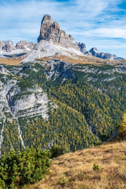 Monte Piana manzaralı, Dolomitler dağları, İtalya