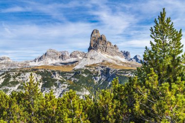 Monte Piana manzaralı, Dolomitler dağları, İtalya