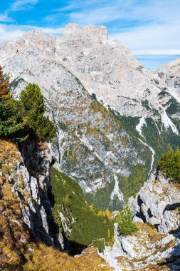 Monte Piana manzaralı, Dolomitler dağları, İtalya