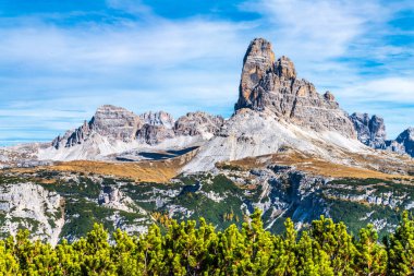 Monte Piana manzaralı, Dolomitler dağları, İtalya