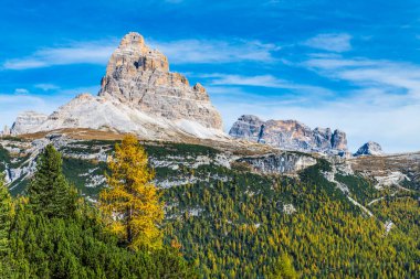 Monte Piana manzaralı, Dolomitler dağları, İtalya