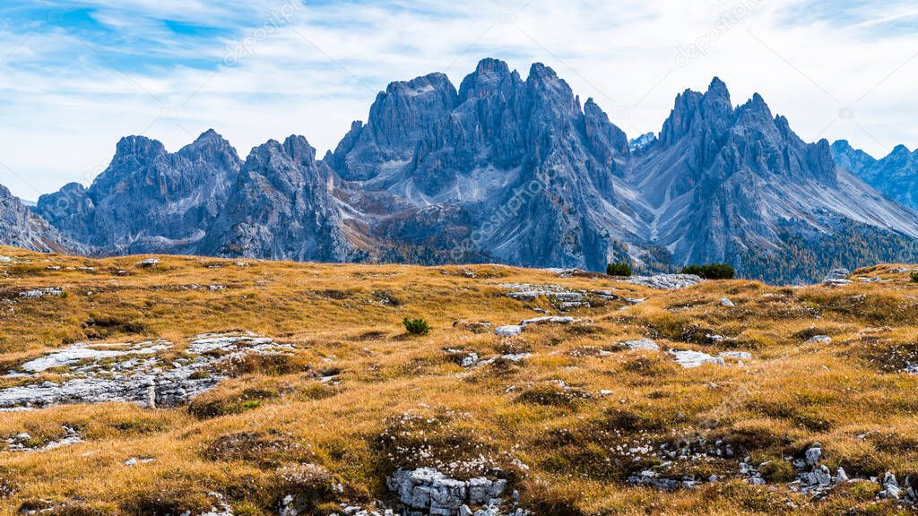 Monte Piana scenic view, Dolomites mountains, Italy