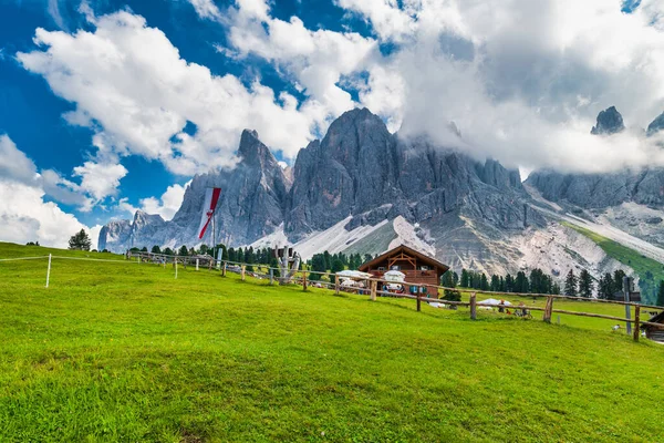 Val Funes Vadisi Santa Maddalena Köyü Trentino Alto Adige Bölgesi — Stok fotoğraf