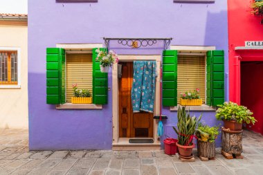 Burano Murano şehri, Venedik, İtalya 