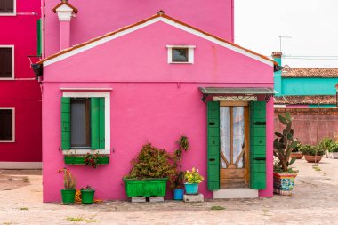 Burano Murano şehri, Venedik, İtalya 