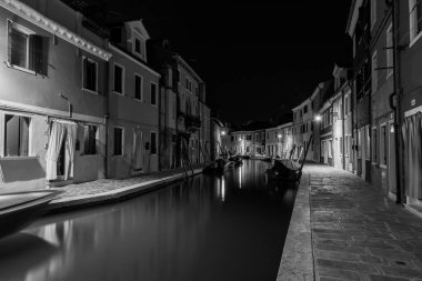 Murano Burano şehir ve kanalları, İtalya