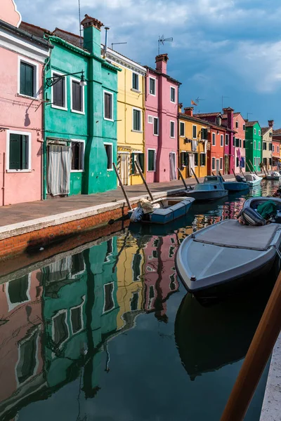 Burano Murano Channel Cityscape Multi Color Building Venice Italy — 스톡 사진