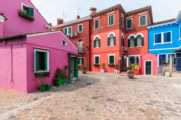 Kolorowe Domy Murano Burano Architektura Wenecka Gmina Wenecja — Zdjęcie stockowe