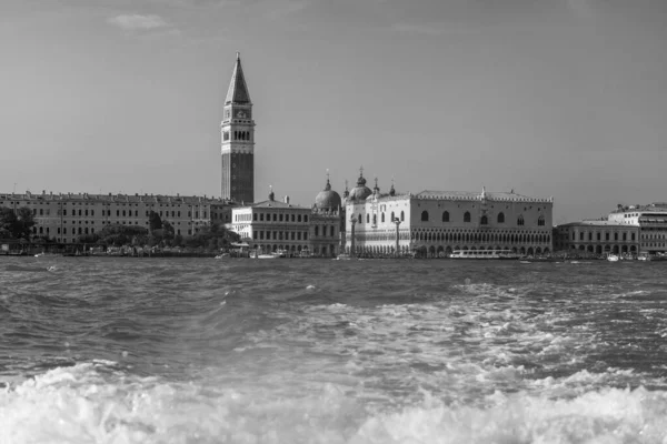 Svart Och Vit Stadsbild Burano Murano Venedig Italien — Stockfoto