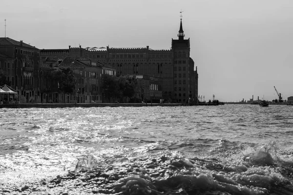 Schwarz Weißes Stadtbild Von Burano Murano Venedig Italien — Stockfoto