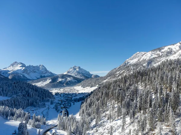 Letecký Pohled Zimní Krajinu Sapppada Itálie — Stock fotografie