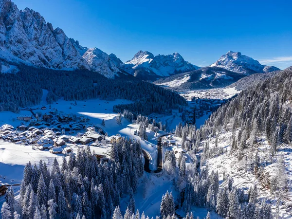 Вид Воздуха Зимний Пейзаж Саппады Италия — стоковое фото