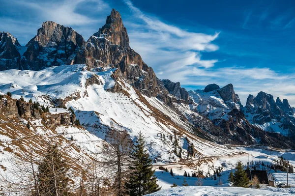 Χειμερινά Υψίπεδα Στο Passo Rolle Ιταλία — Φωτογραφία Αρχείου