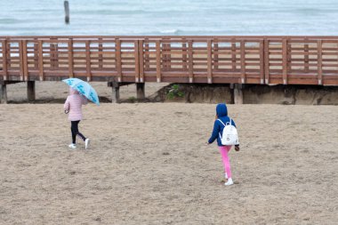 Sea and beach in Lignano, Italy 