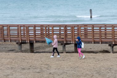 Sea and beach in Lignano, Italy 