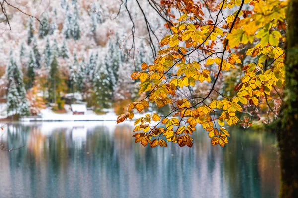 Озеро Фузине Осенью Италия — стоковое фото