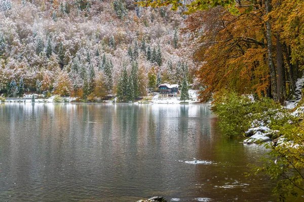 Fusine Lake Autumn Italy — Stock Photo, Image