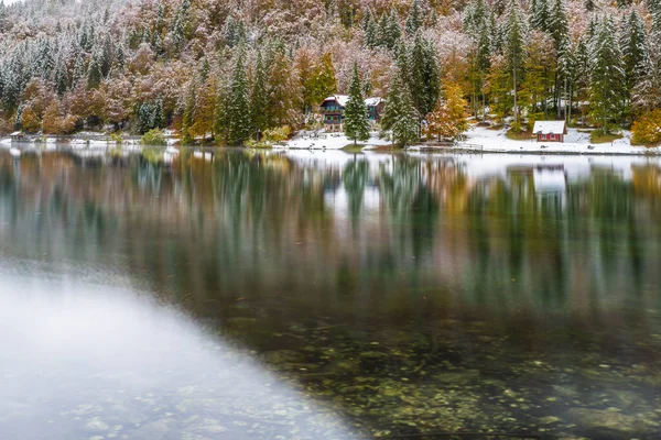 Lago Fusine Outono Itália — Fotografia de Stock