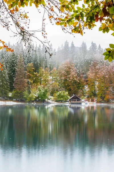 Fusine Meer Herfst Italië — Stockfoto