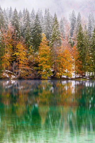 Fusine See Herbst Italien — Stockfoto