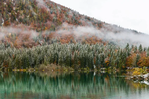 Lac Fusine Automne Italie — Photo