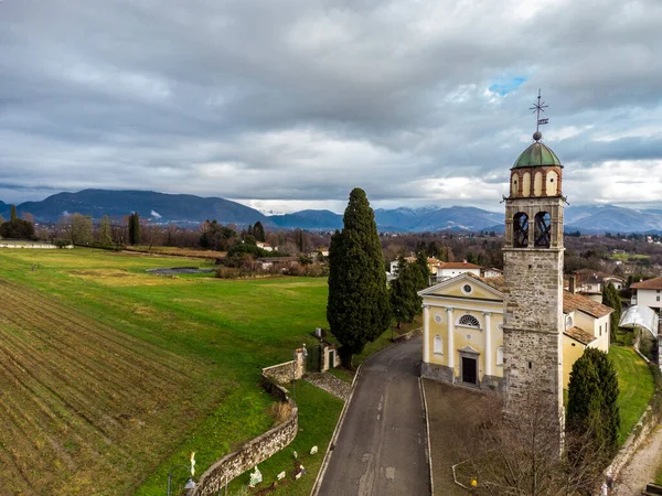 Veduta Aerea Montegnacco Italia — Foto Stock