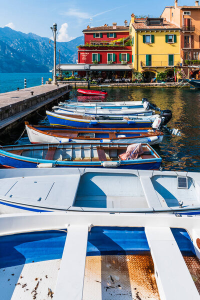 Punta San Vigilio, Province of Verona, Italy, small port town, sea with boats
