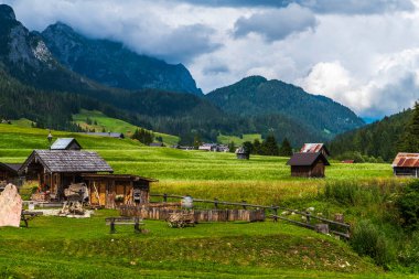 İtalya 'da yaz aylarında Sappada manzarası 
