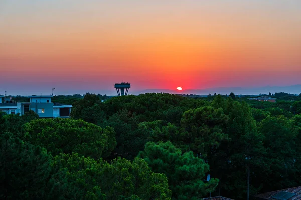 Zonsopgang Prachtig Panoramisch Uitzicht Lignano Italië — Stockfoto