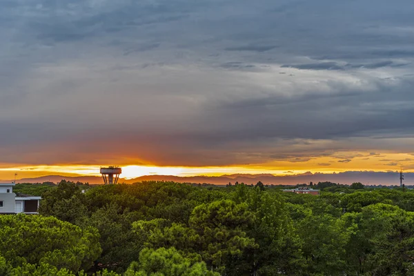 Güneşin Doğuşu Güzel Manzara Lignano Talya — Stok fotoğraf