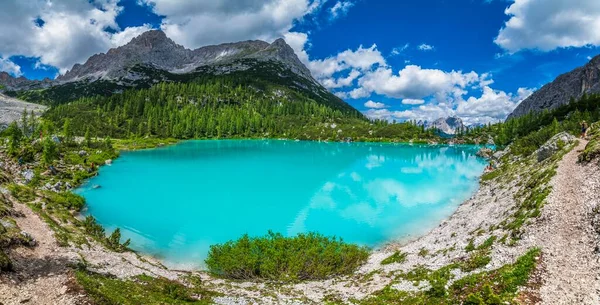 Sorapisjön Och Det Gröna Höglandet Italien — Stockfoto