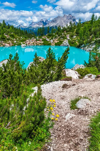 Lac Sorapis Hautes Terres Vertes Italie — Photo