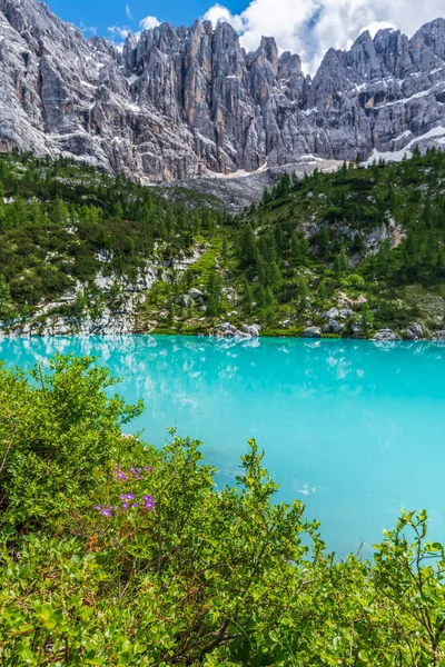 Lake Sorapis Green Highland Ιταλία — Φωτογραφία Αρχείου