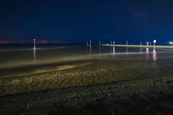 Plaża Lignano Pineta Widok Morze Prowincja Udine Włochy — Zdjęcie stockowe