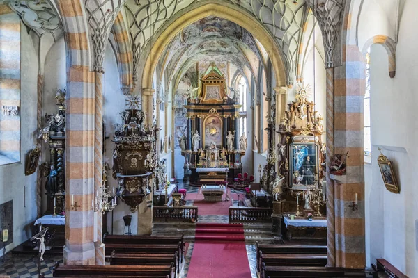 Katolikus Templom Székesegyház Belső Chiesa Mauthen — Stock Fotó